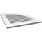 Ekena Millwork Quarter Round Top Right Surface Mount PVC Gable Vent w/ 3-1/2"W x 1"P Standard Frame, 24"W x 28"H GVPQR24X2801SF - alternate 4